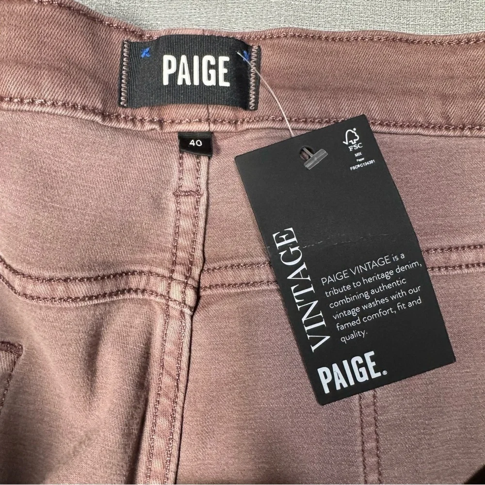 NWT New PAIGE Lennox Slim Fit Jeans in Vintage Twilight Rouge Size 40
